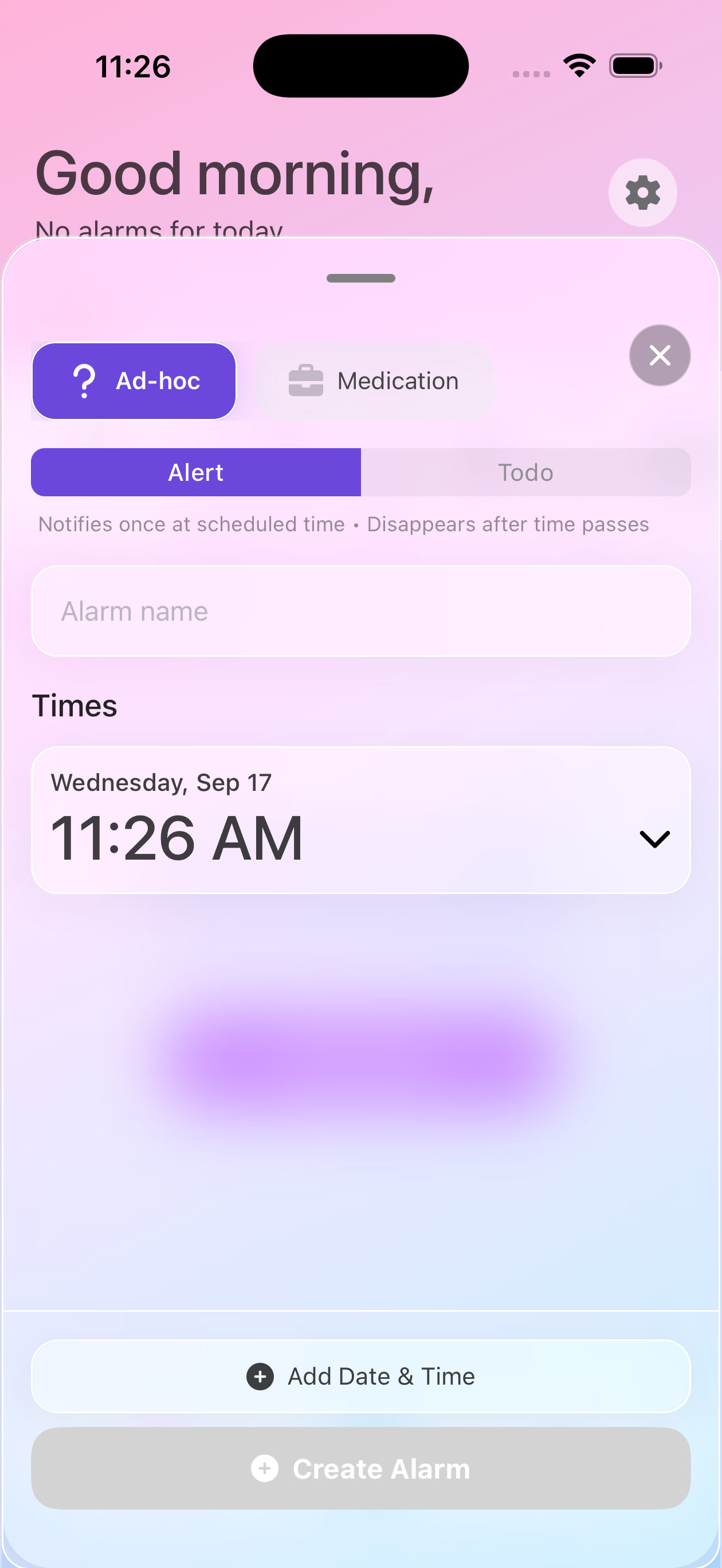 Add Alarm