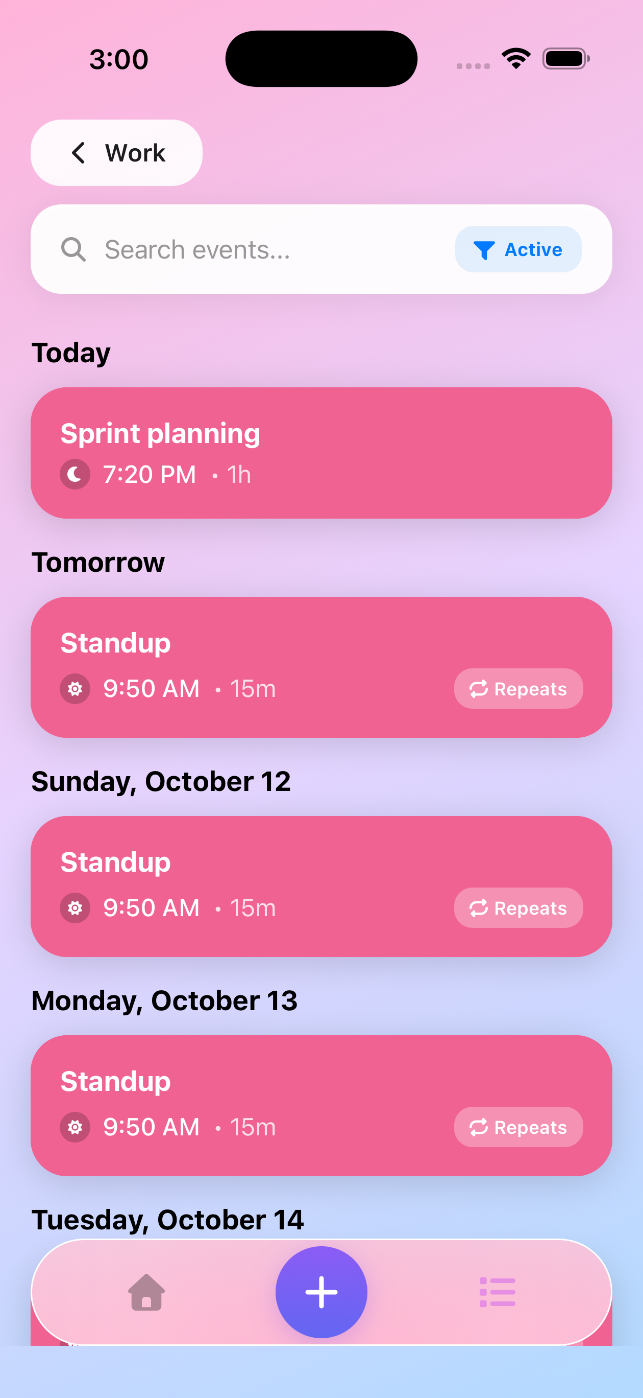 ZeroMiss App - Browse calendar events and create preparation alarms