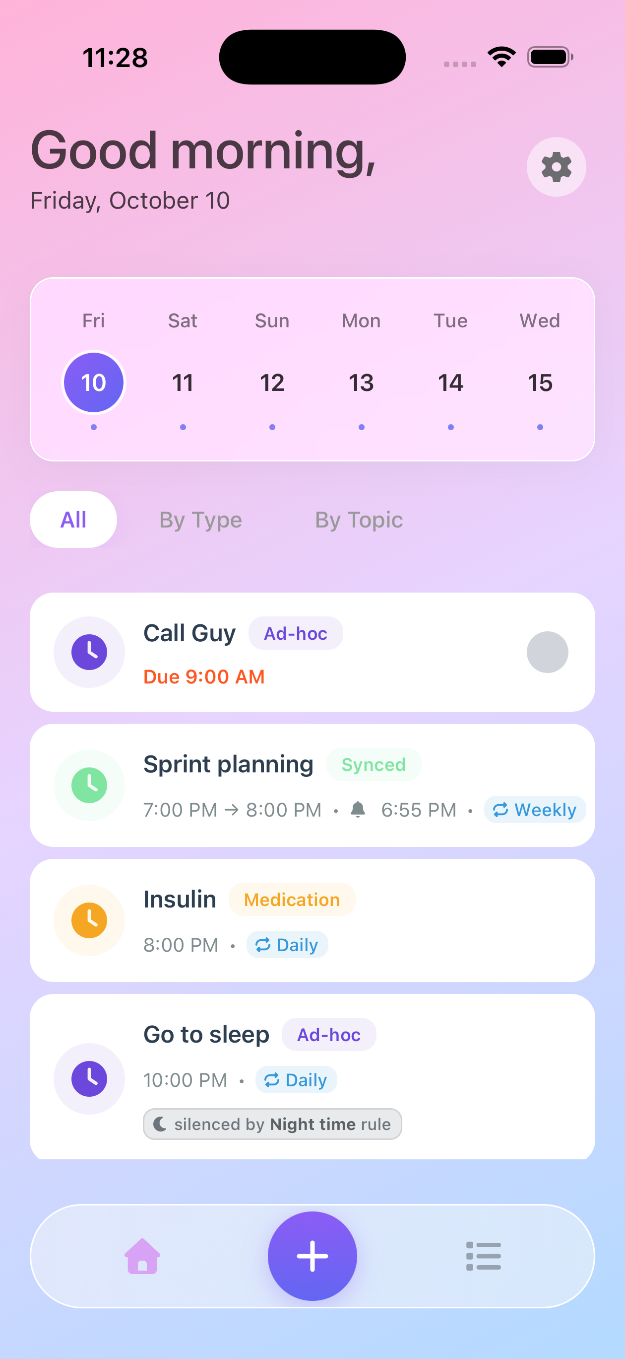 ZeroMiss Home Screen