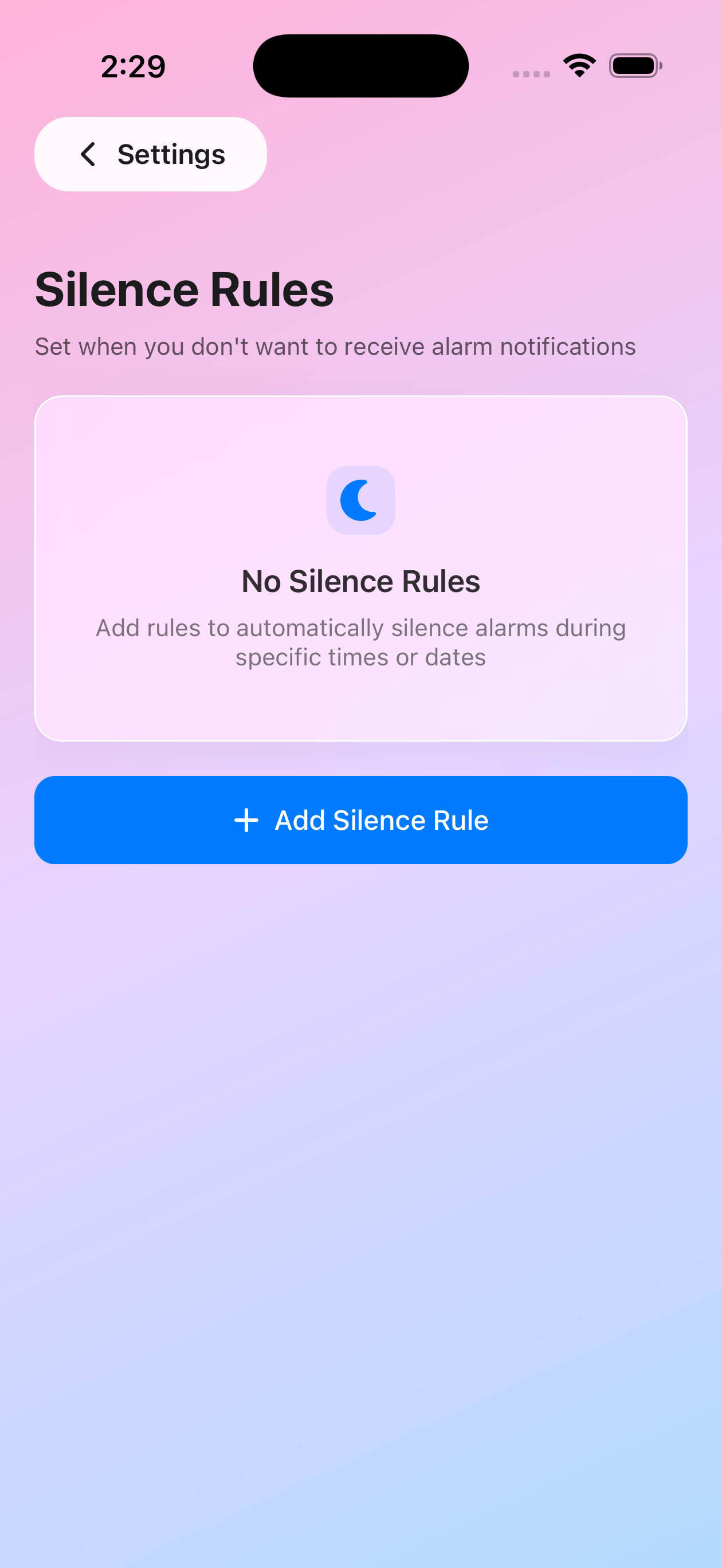Silence Rules Empty State